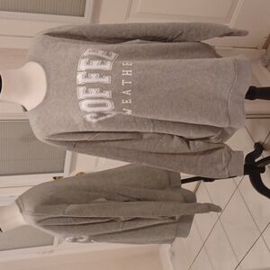 SHEIN Gray Coffee Weather Sweatshirt